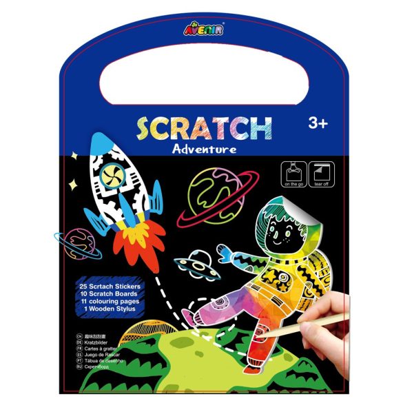 Scratch Art  carte cu autocolante Aventuri Avenir