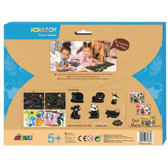 Set Scratch Art  cu cuiulete, Animalele padurii Avenir