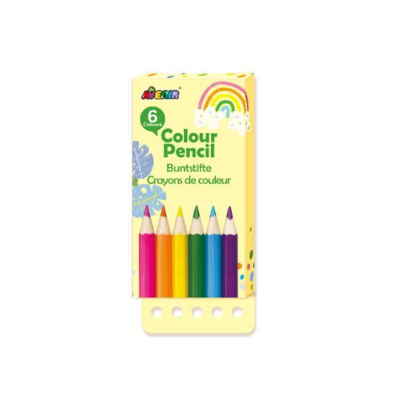 Carte de colorat cu sarcini de dezvoltare, 6 creioane colorate Avenir