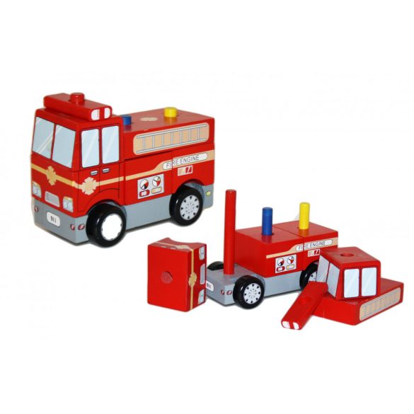 Camion de pompieri din lemn construibil Magni