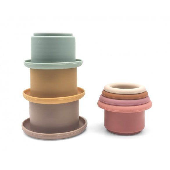 Cupe din silicon cu model stivuibil și încorporabil, culori pastelate Magni