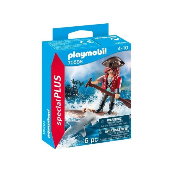Pirat cu plută și rechin ciocan Playmobil 70598