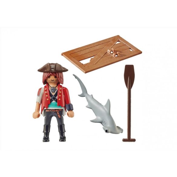 Pirat cu plută și rechin ciocan Playmobil 70598